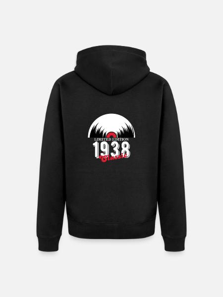 Limited edition 1938 Classic vinyle - Veste à capuche bio Premium Unisexe - noir