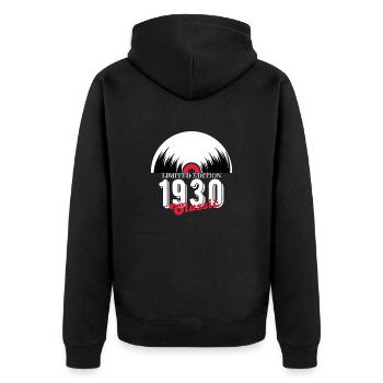 Limited edition 1930 Classic vinyl - Unisex Premium Organic Zip Hoodie - black - Back - Nico (187cm)