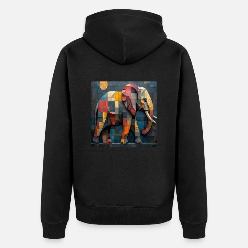 Éléphant - Veste à capuche bio Premium Unisexe - noir