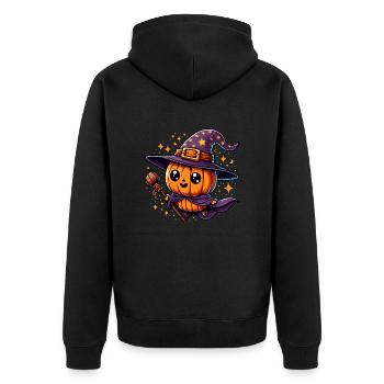 Mignone Citrouille Sorcière d'Halloween - Veste à capuche bio Premium Unisexe - noir - Dos - Nico (187cm)