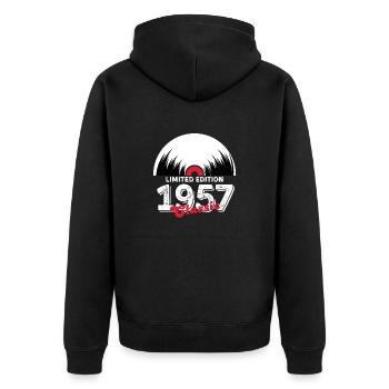 Limited edition 1957 Classic vinyle - Veste à capuche bio Premium Unisexe - noir - Dos - Nico (187cm)
