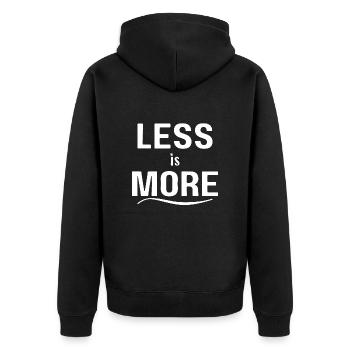Less is more - Unisex Premium Organic Zip Hoodie - black - Back - Nico (187cm)