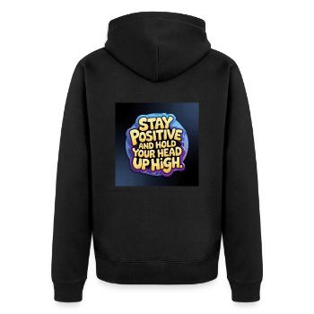 Stay positive and hold your head up high - Veste à capuche bio Premium Unisexe - noir - Dos - Nico (187cm)