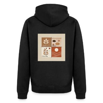 Soft Zen Retreat - Unisex Premium Organic Zip Hoodie - black - Back - Nico (187cm)