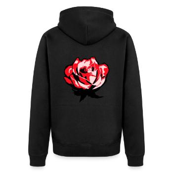Jolie belle fleur de rose feuille roses romantique - Veste à capuche bio Premium Unisexe - noir - Dos - Nico (187cm)