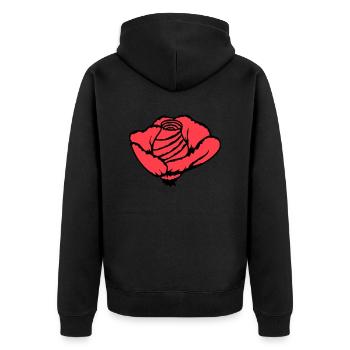 Jolie belle fleur de rose feuille roses romantique - Veste à capuche bio Premium Unisexe - noir - Dos - Nico (187cm)
