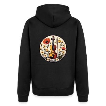 Violin - Unisex Premium Organic Zip Hoodie - black - Back - Nico (187cm)
