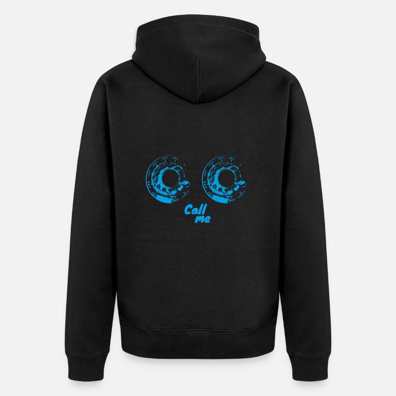 Telefon Romantic - version blau - Unisex Premium Bio Zip Hoodie - Schwarz