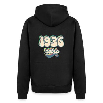 1936 retro idée cadeau - Veste à capuche bio Premium Unisexe - noir - Dos - Nico (187cm)