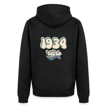 1934 retro idée cadeau - Veste à capuche bio Premium Unisexe - noir - Dos - Nico (187cm)