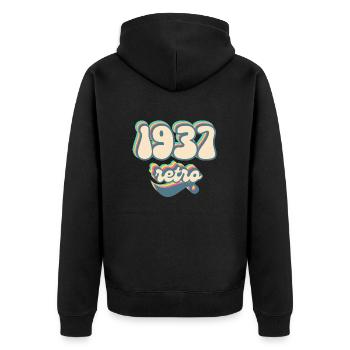 1937 retro idée cadeau - Veste à capuche bio Premium Unisexe - noir - Dos - Nico (187cm)