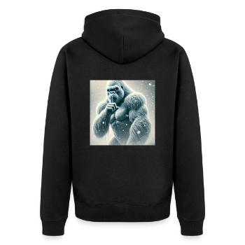 Souleil Fenix - Unisex Premium Organic Zip Hoodie - black - Back - Nico (187cm)
