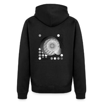 Threads of Perception Design - Unisex Premium Organic Zip Hoodie - black - Back - Nico (187cm)