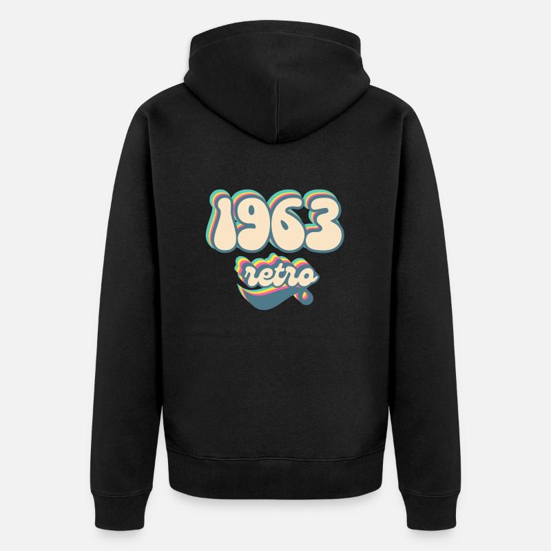 1963 retro idée cadeau - Veste à capuche bio Premium Unisexe - noir