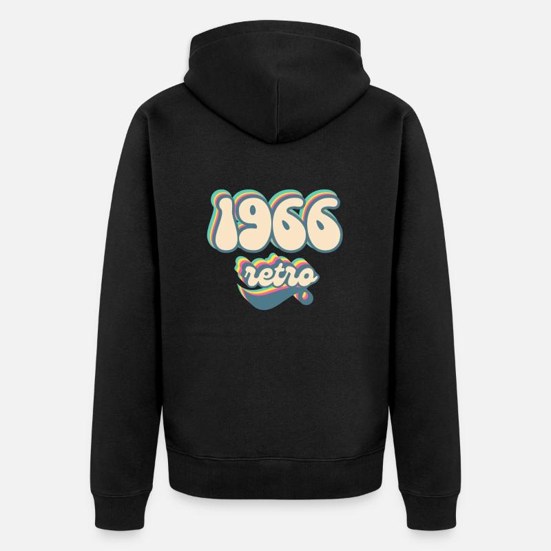 1966 retro idée cadeau - Veste à capuche bio Premium Unisexe - noir
