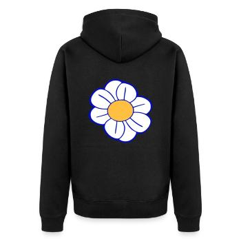 Marguerites blanches Fleurs Printemps Été Fleurs - Veste à capuche bio Premium Unisexe - noir - Dos - Nico (187cm)