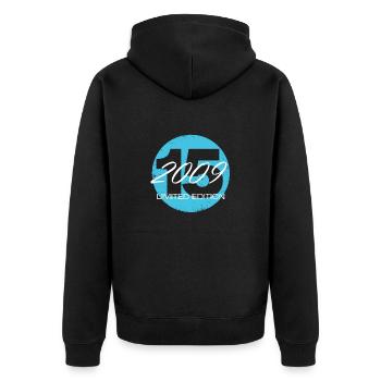 2009 15 years old limited edition - Unisex Premium Organic Zip Hoodie - black - Back - Nico (187cm)