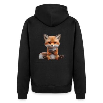 Fox grim 1 - Unisex Premium Organic Zip Hoodie - black - Back - Nico (187cm)