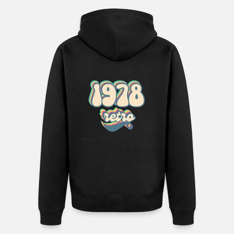 1978 Retro Geschenkidee - Unisex Premium Bio Zip Hoodie - Schwarz