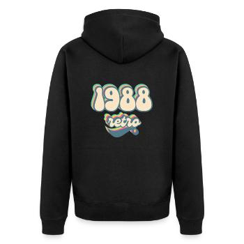 1988 retro idée cadeau - Veste à capuche bio Premium Unisexe - noir - Dos - Nico (187cm)