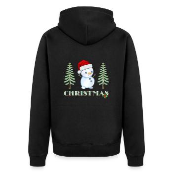 Snowman - Unisex Premium Bio Zip Hoodie - Schwarz - Hinten - Nico (187cm)