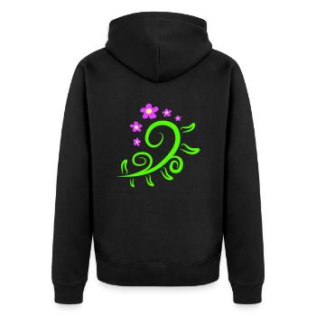 Beaucoup de fleurs vigne motif décoratif coloré belle - Veste à capuche bio Premium Unisexe - noir - Dos - Nico (187cm)