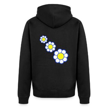3 Marguerites Blanches Fleurs Printemps Eté Jolie - Veste à capuche bio Premium Unisexe - noir - Dos - Nico (187cm)