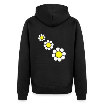 3 Marguerites Blanches Fleurs Printemps Eté Jolie - Veste à capuche bio Premium Unisexe - noir - Dos - Nico (187cm)