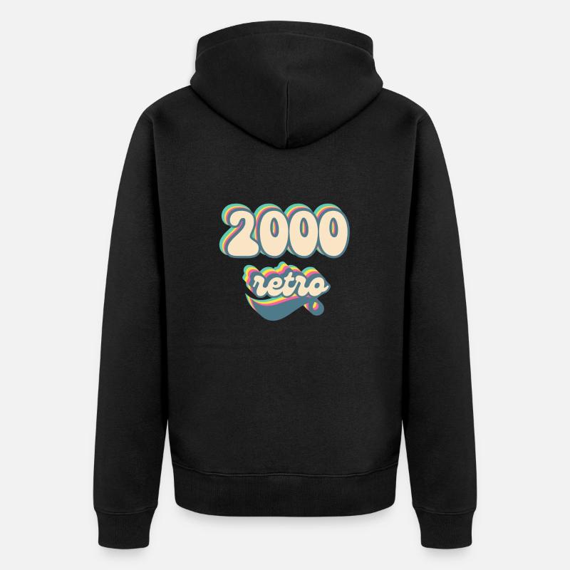 2000 retro idée cadeau - Veste à capuche bio Premium Unisexe - noir