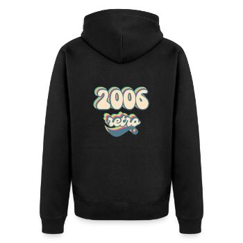 2006 retro idée cadeau - Veste à capuche bio Premium Unisexe - noir - Dos - Nico (187cm)