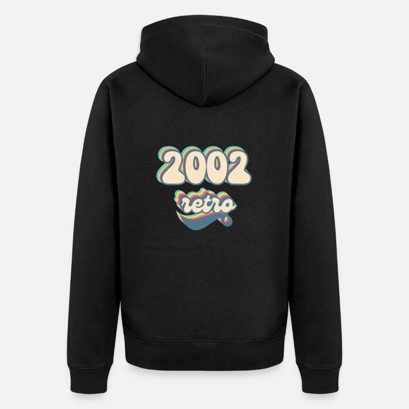 2002 Retro Geschenkidee - Unisex Premium Bio Zip Hoodie - Schwarz