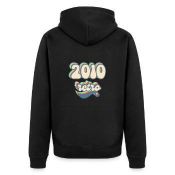 2010 Retro Geschenkidee - Unisex Premium Bio Zip Hoodie - Schwarz - Hinten - Nico (187cm)