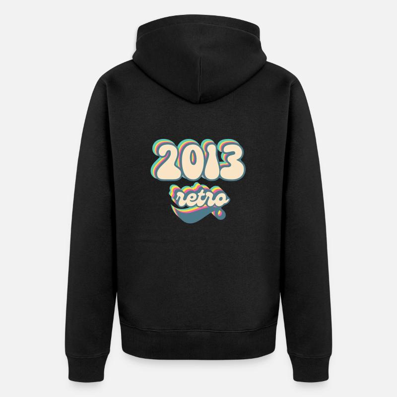 2013 Retro Geschenkidee - Unisex Premium Bio Zip Hoodie - Schwarz