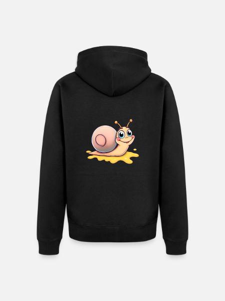 Lumaca felice che lascia una scia colorata - Ekologisk premiumluvjack unisex - svart