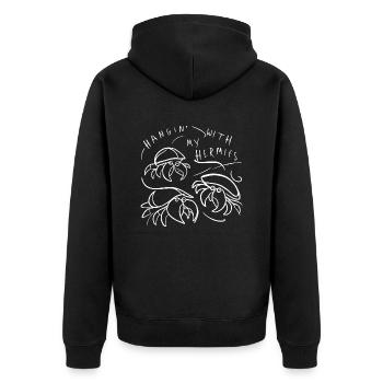 Sur la route avec mes crabes - Veste à capuche bio Premium Unisexe - noir - Dos - Nico (187cm)