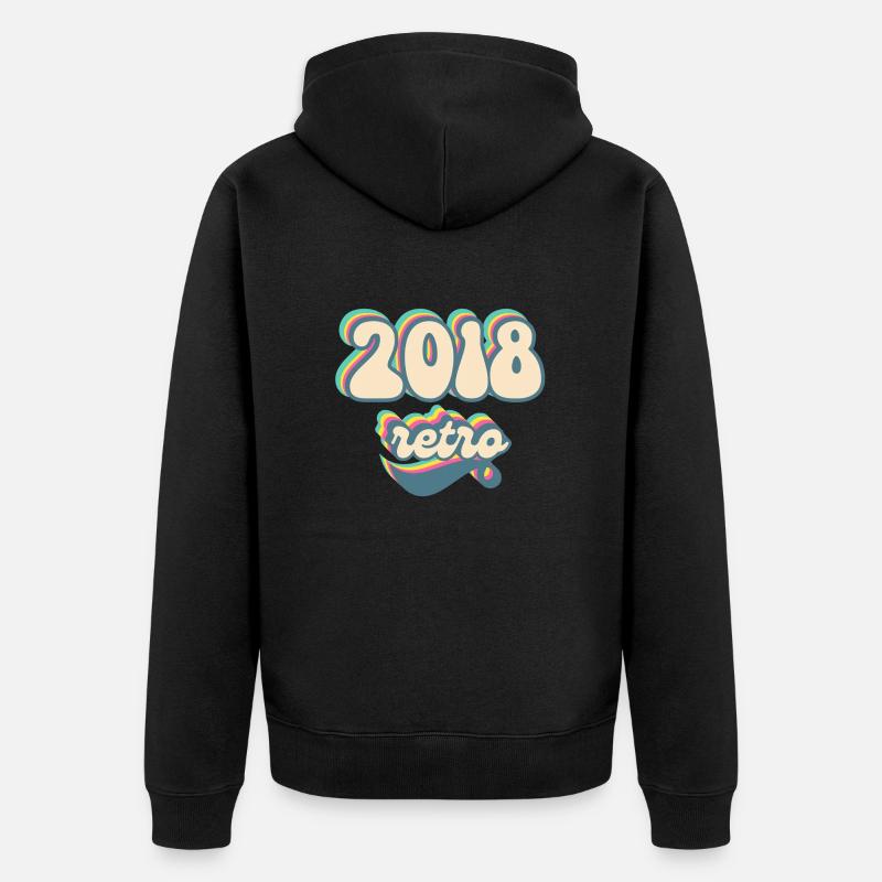 2018 Retro Geschenkidee - Unisex Premium Bio Zip Hoodie - Schwarz