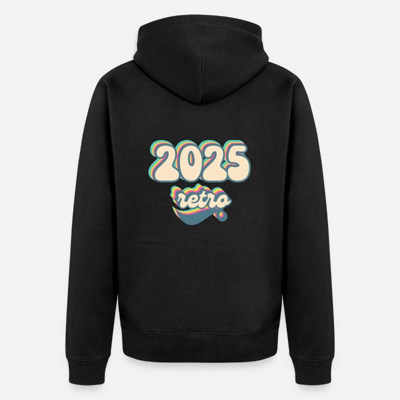 2025 retro idée cadeau - Veste à capuche bio Premium Unisexe - noir