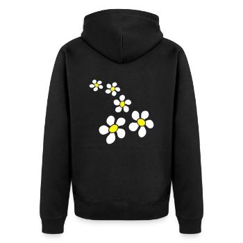 Lot de Magerites Blanches Motif Décoratif Design - Veste à capuche bio Premium Unisexe - noir - Dos - Nico (187cm)