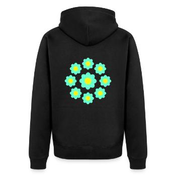 Beaucoup de fleurs colorées belle conception de motif décoratif - Veste à capuche bio Premium Unisexe - noir - Dos - Nico (187cm)