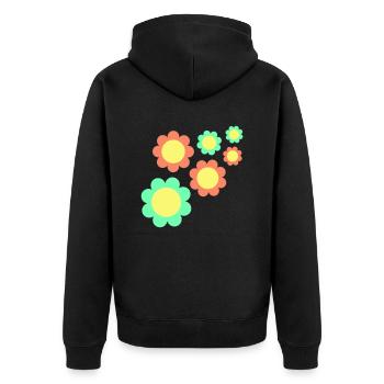 Beaucoup de fleurs colorées belle conception de motif décoratif - Veste à capuche bio Premium Unisexe - noir - Dos - Nico (187cm)