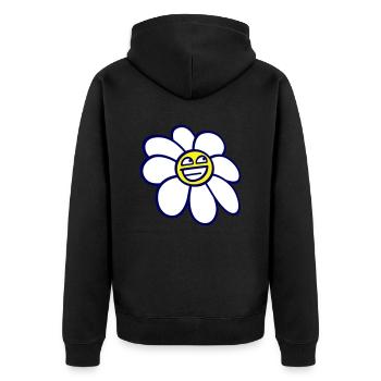 Marguerite Spring Summer Cute Funny Face - Unisex Premium Organic Zip Hoodie - black - Back - Nico (187cm)
