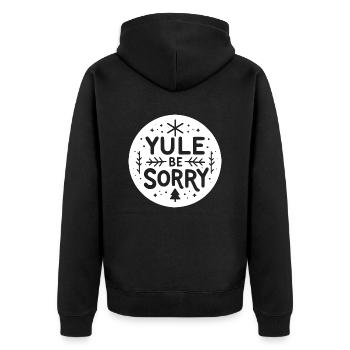 Julfest Tut mir leid - Unisex Premium Bio Zip Hoodie - Schwarz - Hinten - Nico (187cm)