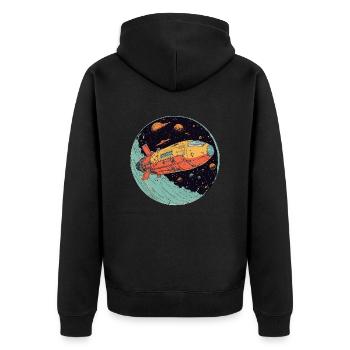 Galactic Adventures: Exploring Space - Unisex Premium Organic Zip Hoodie - black - Back - Nico (187cm)
