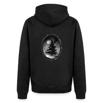 Sapin de Noël lugubre : conte de fées d’hiver au clair de lune - Veste à capuche bio Premium Unisexe - noir - Dos - Nico (187cm)