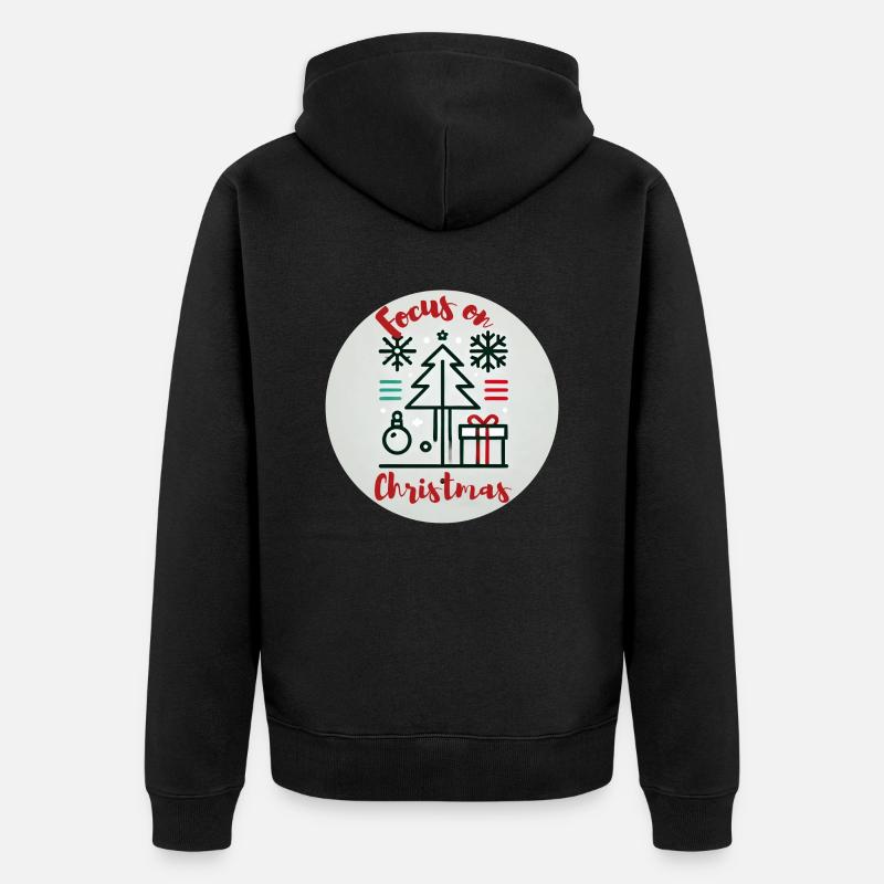 Focus on chrismas - Unisex Premium Bio Zip Hoodie - Schwarz