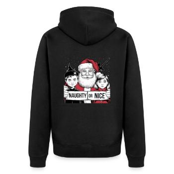 Vilain ou gentil joueur de paintball Le Père Noël demande ? - Veste à capuche bio Premium Unisexe - noir - Dos - Nico (187cm)