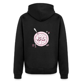 Good day - Unisex Premium Organic Zip Hoodie - black - Back - Nico (187cm)