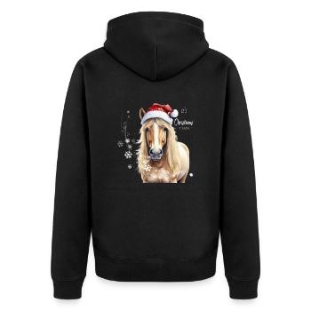 It's Christmas time - Unisex Premium Bio Zip Hoodie - Schwarz - Hinten - Nico (187cm)