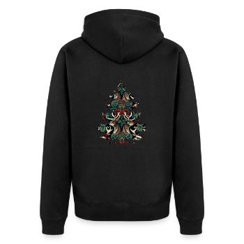 Arbre de Noël Motif du vin de Noël - Veste à capuche bio Premium Unisexe - noir - Dos - Nico (187cm)