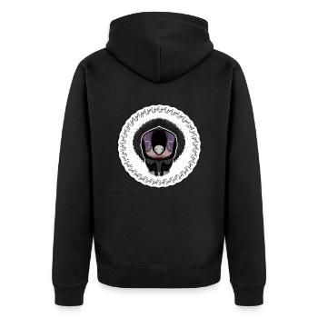 Shadow designed by EuV - Unisex Premium Organic Zip Hoodie - black - Back - Nico (187cm)